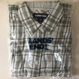 NWT Hedge Green Plan Lands'end Top